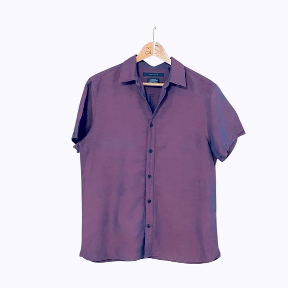 Perry Ellis Other - MPerry Ellis Linen Blend Short Sleeve Purple Casual Shirt - Size M